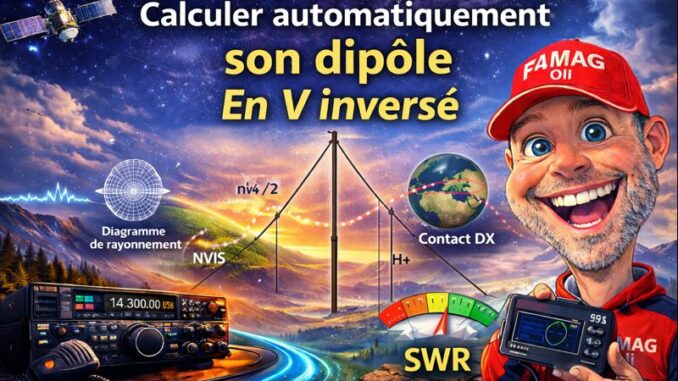 Calcul dipôle doublet demi-onde en V inversé
